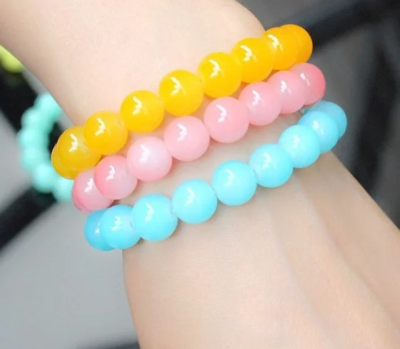 little girl rainbow color beaded bracelets kids gifts.png