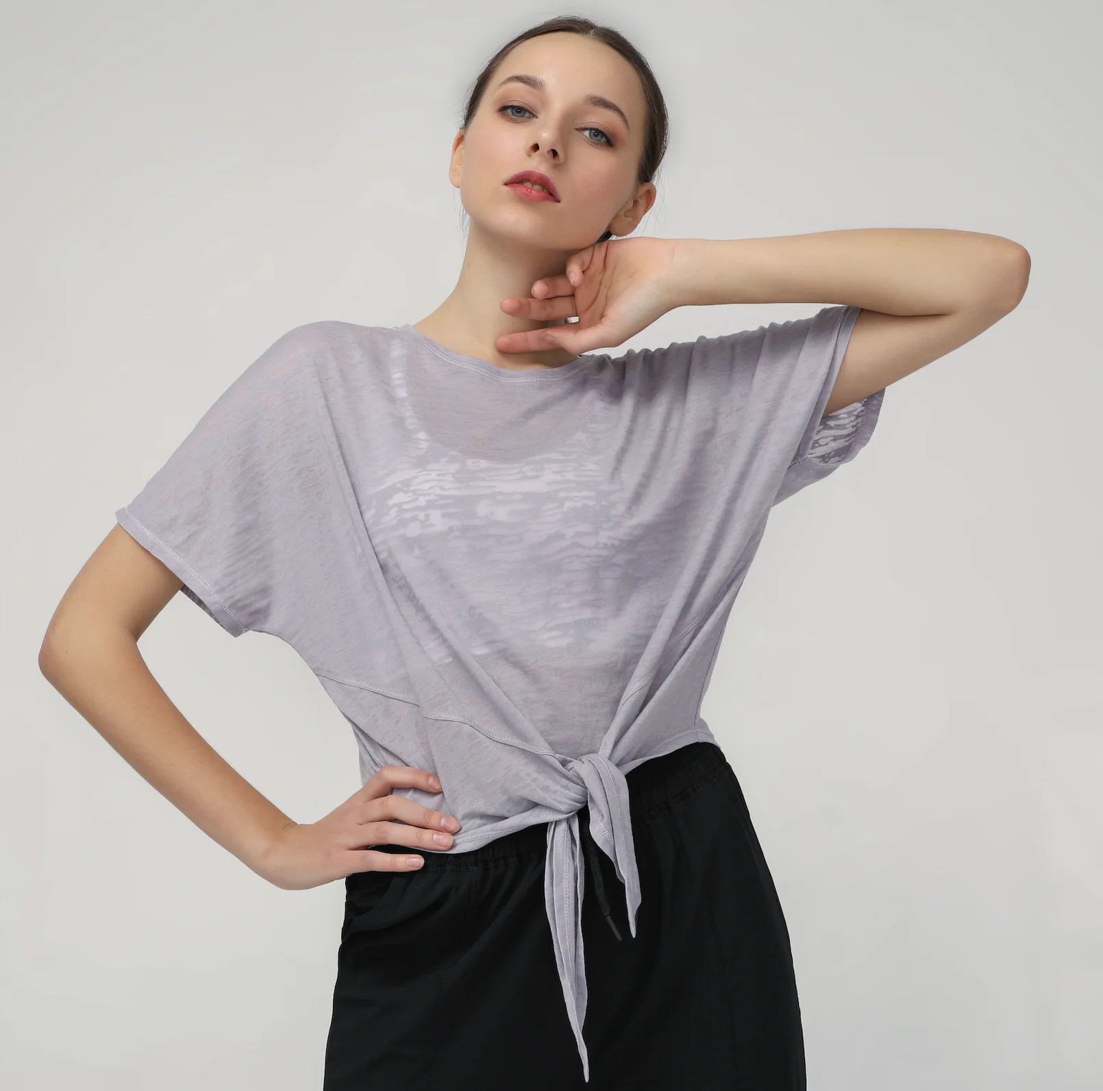 wholesale custom solid color quick drying loose short sleeve gym tie yoga t-shirt women
wholesale custom solid color quick drying loose short sleeve gym tie yoga t-shirt women
