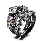 Fashion diamond engagement rings women jewelry Black gold rings 2019 hot sale rings for couples