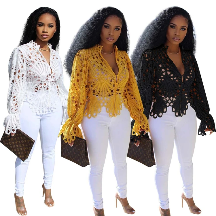 New Arrival 2021 Shirt For Autumn Sexy Broken Hole Flare Sleeve Nightclub Women Top
New Arrival 2021 Shirt For Autumn Sexy Broken Hole Flare Sleeve Nightclub Women Top