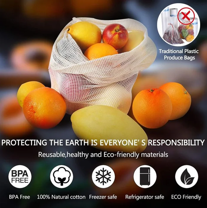 bag with logo veggie fruit mesh bags washing grocery organic
