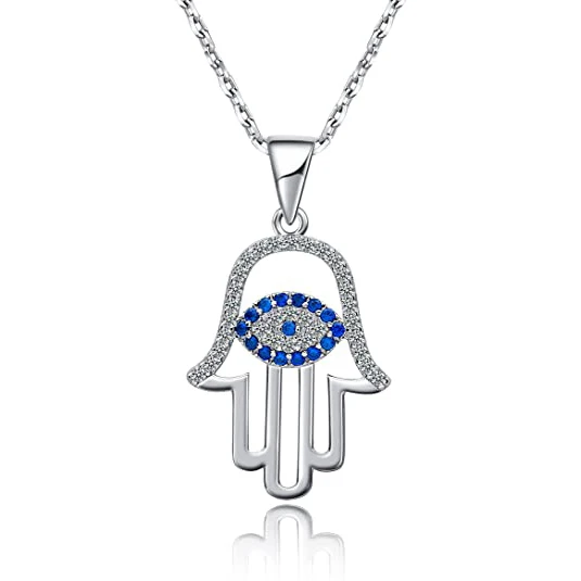 925 Sterling Silver Evil Eye Necklace White Blue Cz Women 18K/24K Gold Plated Pendant Necklace, Picture shows
925 Sterling Silver Evil Eye Necklace White Blue Cz Women 18K/24K Gold Plated Pendant Necklace, Picture shows