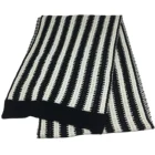 Scarf White Acrylic Acrylic Knitted Scarf Black And White Stripe Scarf 100% Acrylic Scarf