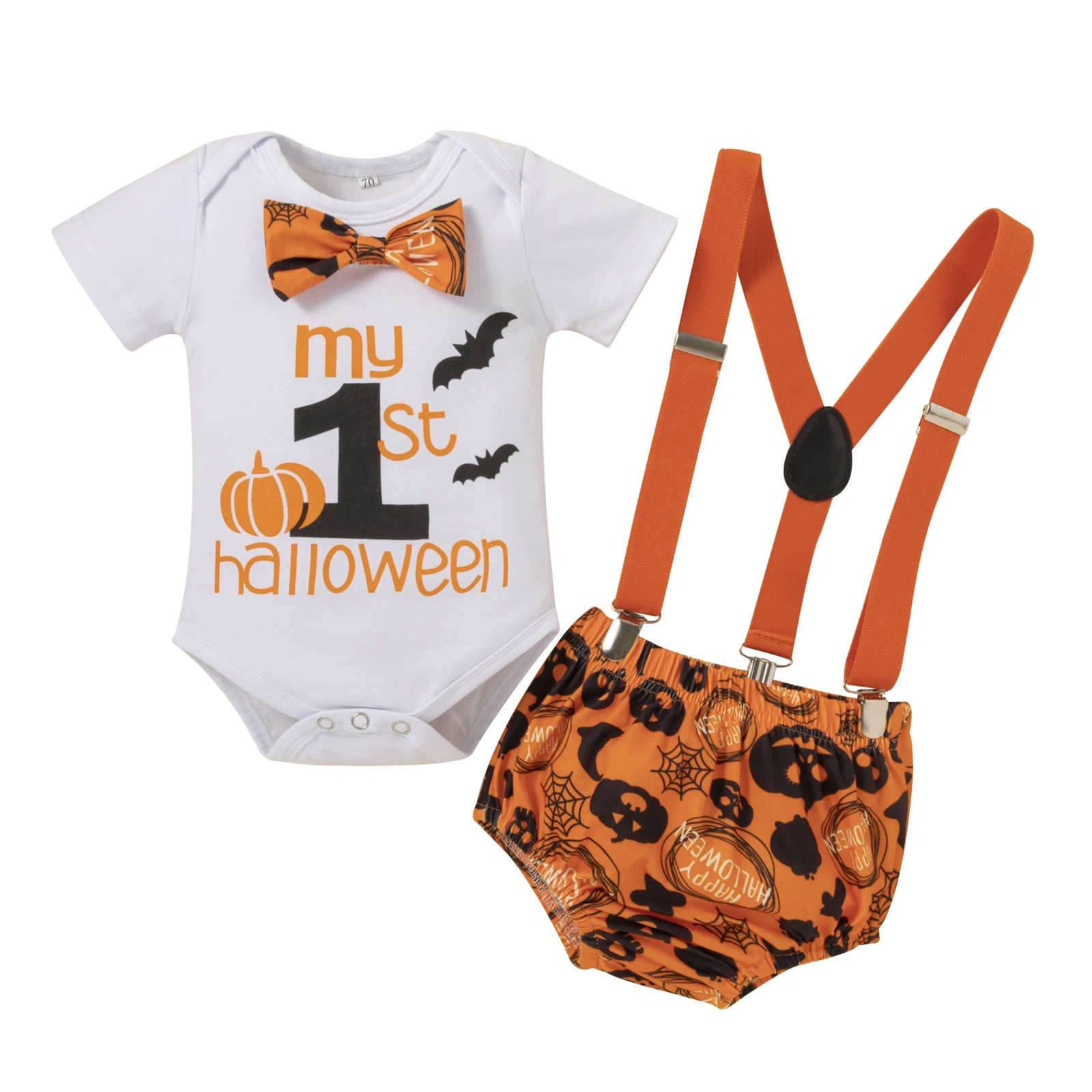 Halloween printed baby boy romper sets short sleeve 2 pcs baby overalls kids summer clothing set, Picture shows
Halloween printed baby boy romper sets short sleeve 2 pcs baby overalls kids summer clothing set, Picture shows