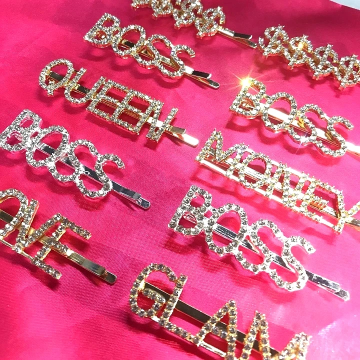 wholesale custom rhinestone name hair pins with words for women hair accessories hair clips, Silver&gold
wholesale custom rhinestone name hair pins with words for women hair accessories hair clips, Silver&gold