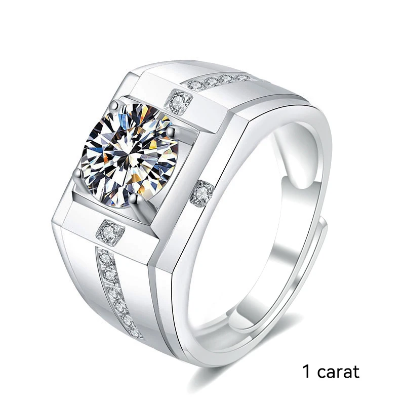 European And American 925 Sterling Silver Men's Ring Platinum Moissanite Men's Ring Personality Domineering Wedding Ring
European And American 925 Sterling Silver Men's Ring Platinum Moissanite Men's Ring Personality Domineering Wedding Ring