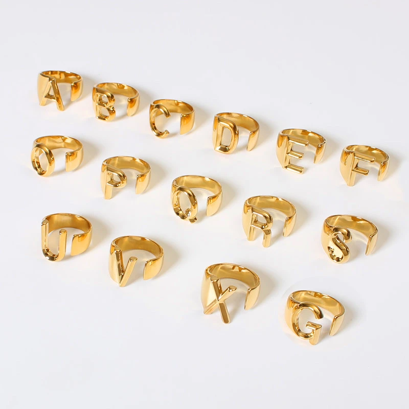 Factory Wholesale 2020 New Adjustable Open Ladies Meaningful Gold Initial Brass Rings Jewelry Gift Chunky A-Z Letter Brass Rings
Factory Wholesale 2020 New Adjustable Open Ladies Meaningful Gold Initial Brass Rings Jewelry Gift Chunky A-Z Letter Brass Rings