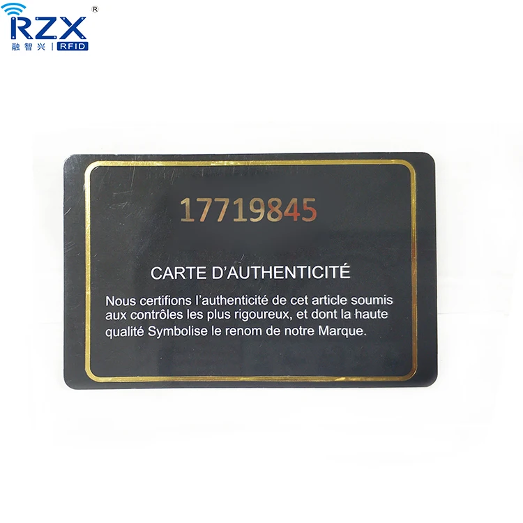 luxury gift pvc membership card glossy finish with gold numbers