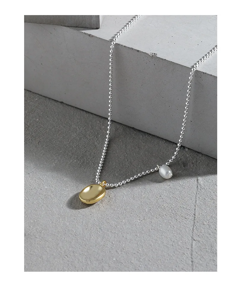 Creativity Fashion 925 Silver Natural Baroque Pearl Pendant Necklace Luxury Real Gold Plated Geometric Pendant Necklace 
Creativity Fashion 925 Silver Natural Baroque Pearl Pendant Necklace Luxury Real Gold Plated Geometric Pendant Necklace