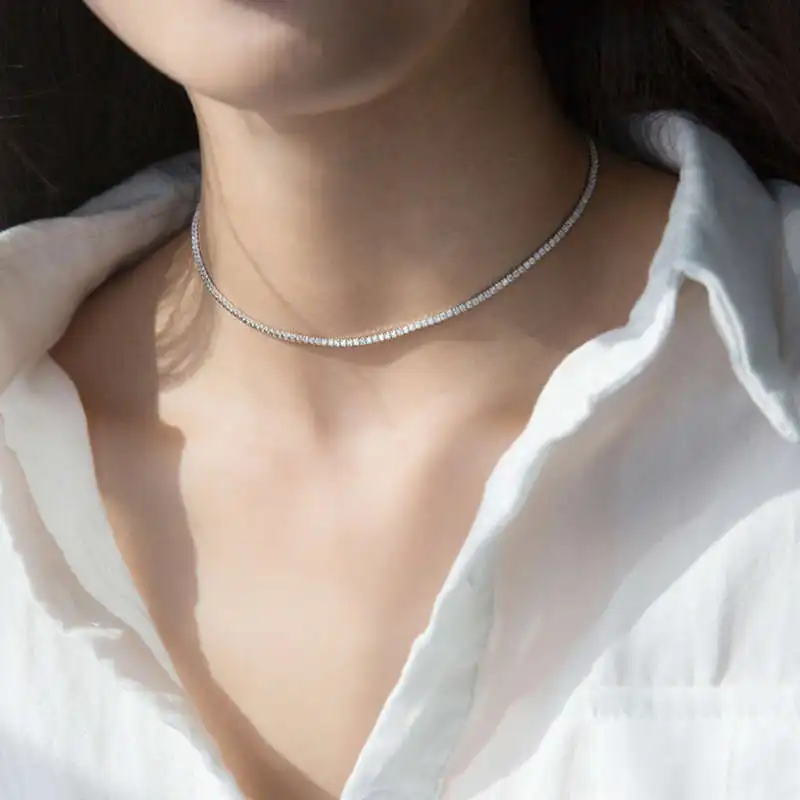 fashion jewellery 925 sterling silver elegant short choker chain diamond necklace party for women gifts
fashion jewellery 925 sterling silver elegant short choker chain diamond necklace party for women gifts