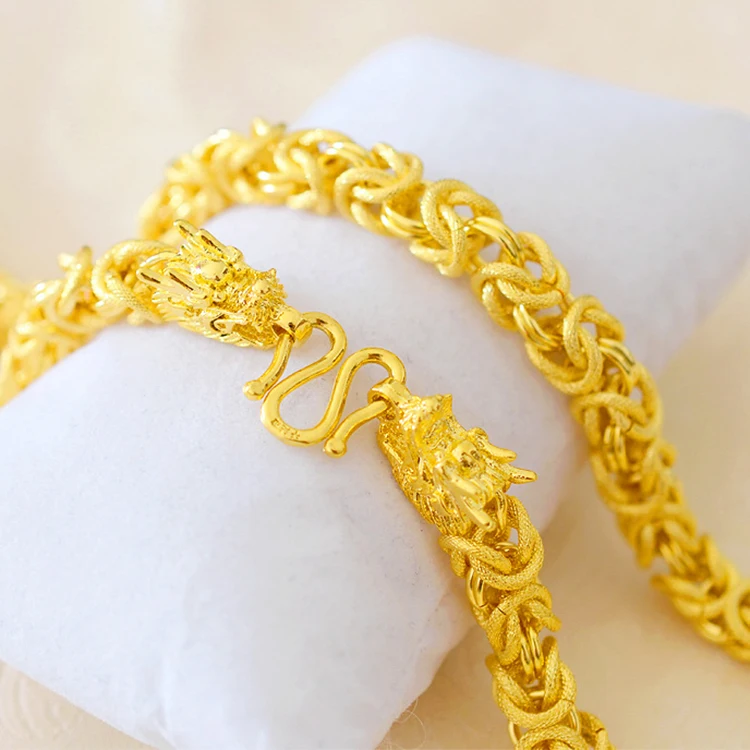 Brass Gold Plated Fire Double Faucet Cloth Dragon Pattern Necklace Factory Direct Men'S Jewelry
Brass Gold Plated Fire Double Faucet Cloth Dragon Pattern Necklace Factory Direct Men'S Jewelry