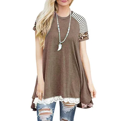 Summer Hot Style Women's Top Leopard Striped Round Neck Fashion Short-sleeved T-shirt Women, Picture showed
Summer Hot Style Women's Top Leopard Striped Round Neck Fashion Short-sleeved T-shirt Women, Picture showed