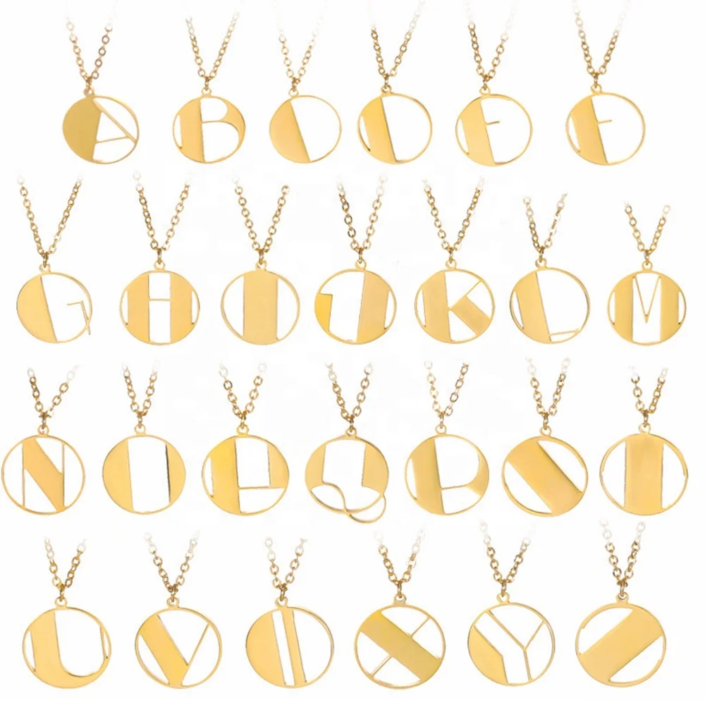 2021 New Design Fashion Women Necklace Geometric Stainless Steel Round Letter Pendant Initial Necklace
2021 New Design Fashion Women Necklace Geometric Stainless Steel Round Letter Pendant Initial Necklace
