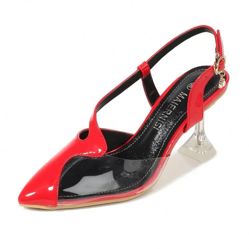 Calzado Mujer Sandalias 7cm Heels Women Ladies Transparent Buckle Strap Pumps Shoes 2019
Calzado Mujer Sandalias 7cm Heels Women Ladies Transparent Buckle Strap Pumps Shoes 2019