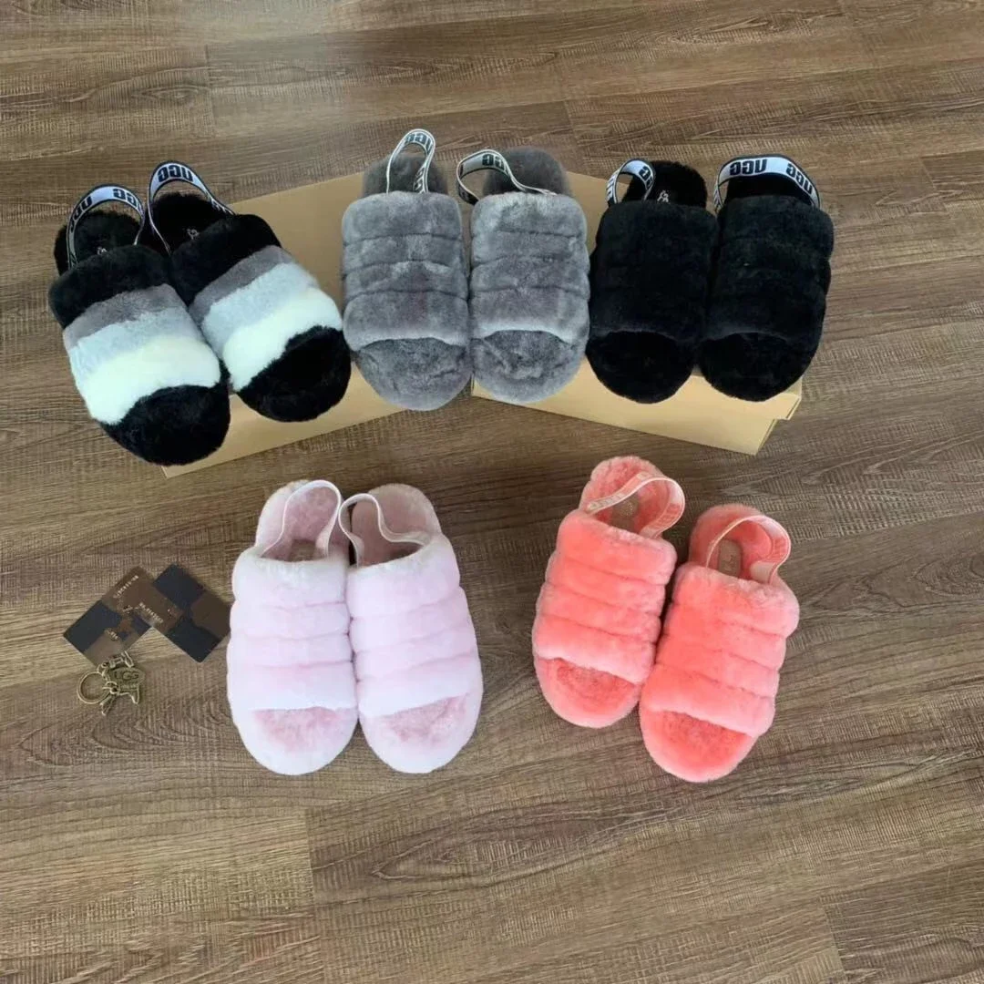 Factory OEM real sheepskin wool fur sandales fur slipperful fur slides uggging slides, Black/blue/pink etc.
Factory OEM real sheepskin wool fur sandales fur slipperful fur slides uggging slides, Black/blue/pink etc.