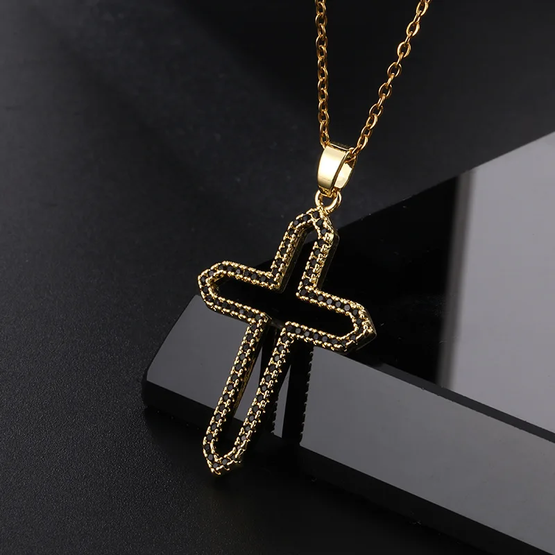 Hiphop Shiny Black Diamond Pendant Gold-plated 18K Hollow Color Zircon Cross Necklace
Hiphop Shiny Black Diamond Pendant Gold-plated 18K Hollow Color Zircon Cross Necklace