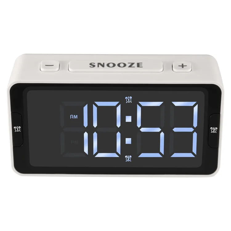 Carefully Selected Materials New Nordic Digital Alarm Clock With Charger, White