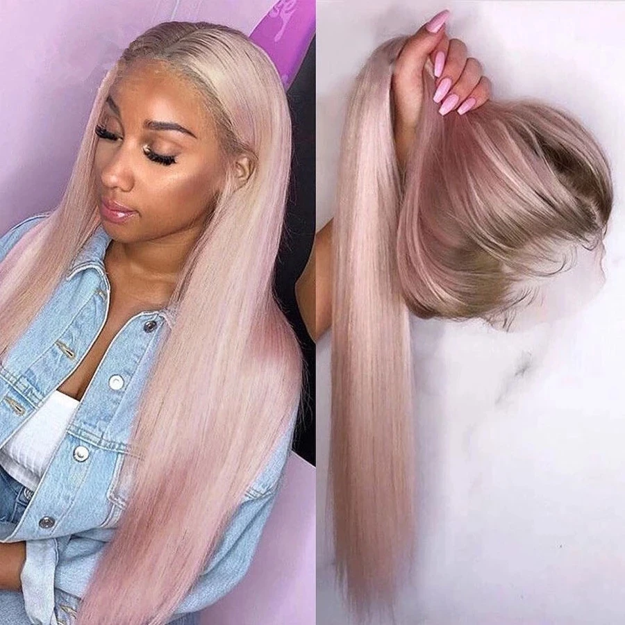Ombre Light Pink Transparent Lace Front Wig Human Hair Wig Peruvian Long Silk Straight Remy180 Density PrePlucked Bleach Knots
Ombre Light Pink Transparent Lace Front Wig Human Hair Wig Peruvian Long Silk Straight Remy180 Density PrePlucked Bleach Knots