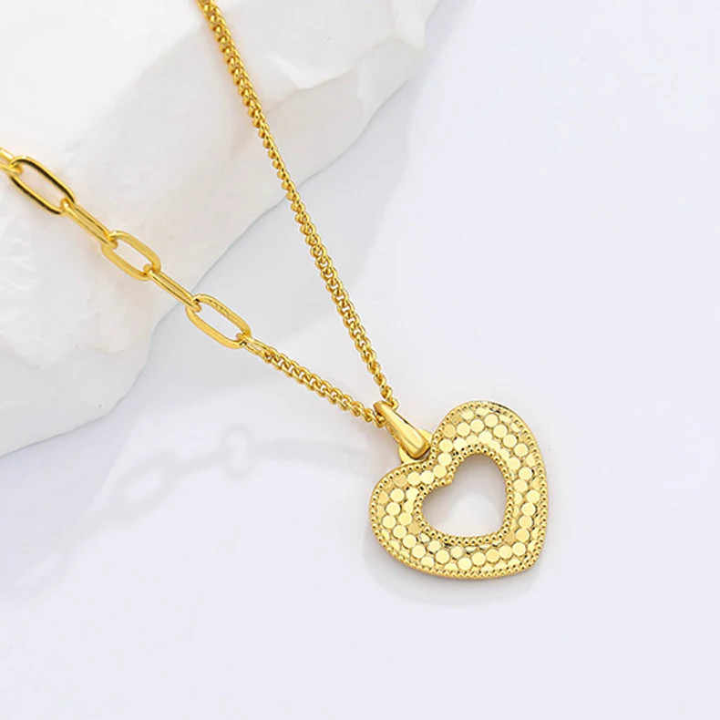 VIANRLA 925 Sterling Silver Two Style Chain Heart Pendant Necklace Jewelry 18k Gold Plated Handmade Free Laser Logo
VIANRLA 925 Sterling Silver Two Style Chain Heart Pendant Necklace Jewelry 18k Gold Plated Handmade Free Laser Logo