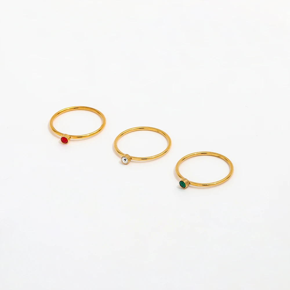 Joolim Jewelry Wholesale 18K Gold Plated Mini Colorful CZ Stainless Steel Rings for Women Rings
Joolim Jewelry Wholesale 18K Gold Plated Mini Colorful CZ Stainless Steel Rings for Women Rings