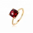 Female Mozambic Garnet Ring Solitaire 925 Sterling Silver Rings For Women Engagement Ring Silver 925 Gemstones Jewelry