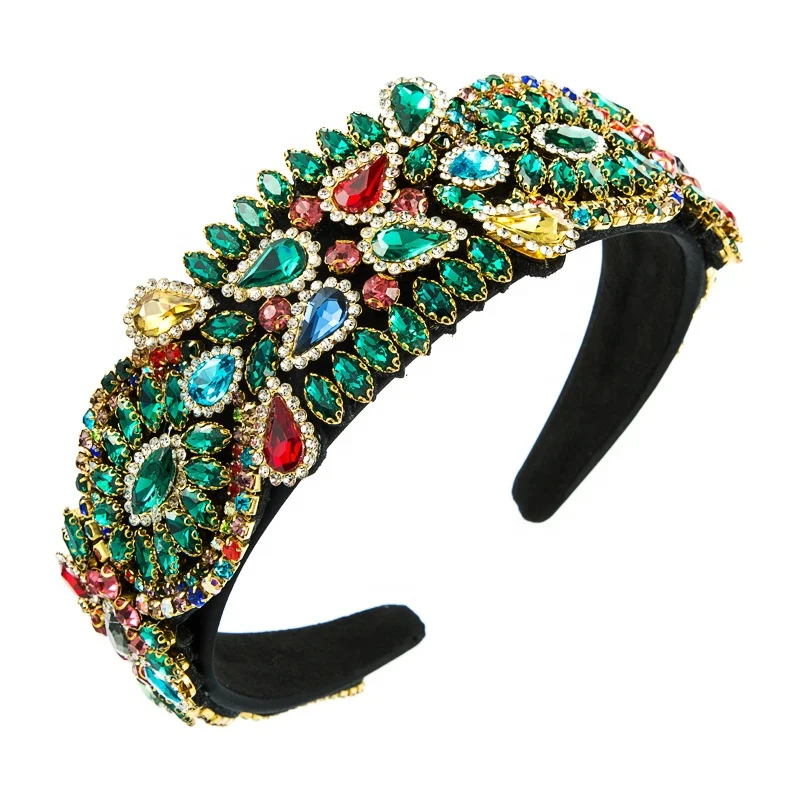 Baroque Full Multi Color Crystal Headband for Woman Luxury Rhinestone Metal Belt Hairband Woman Party Hair Accessory Headpieces, Picture shows
Baroque Full Multi Color Crystal Headband for Woman Luxury Rhinestone Metal Belt Hairband Woman Party Hair Accessory Headpieces, Picture shows