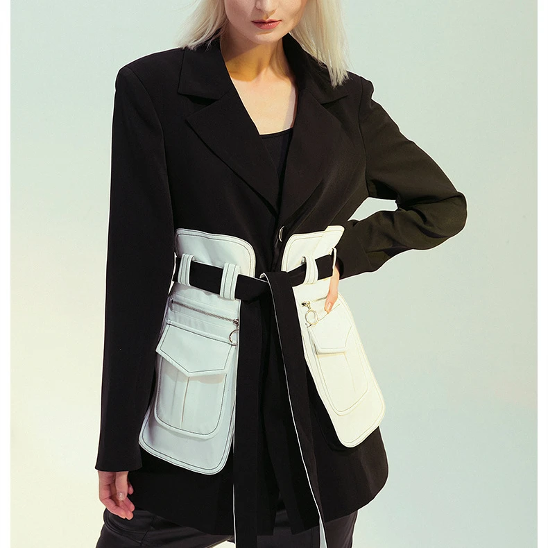 Patchwork Blazer For Women Notched Collar Long Sleeve Lace Up Hit Color Plus Size Designer Coats Female 2020 New Style
Patchwork Blazer For Women Notched Collar Long Sleeve Lace Up Hit Color Plus Size Designer Coats Female 2020 New Style