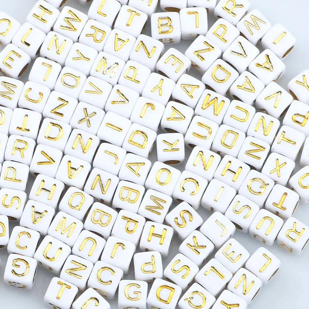 Cube Shape With Large Hole 6*6mm Gold Colored Letters Acrylic Alphabet Beads Wholesales
Cube Shape With Large Hole 6*6mm Gold Colored Letters Acrylic Alphabet Beads Wholesales