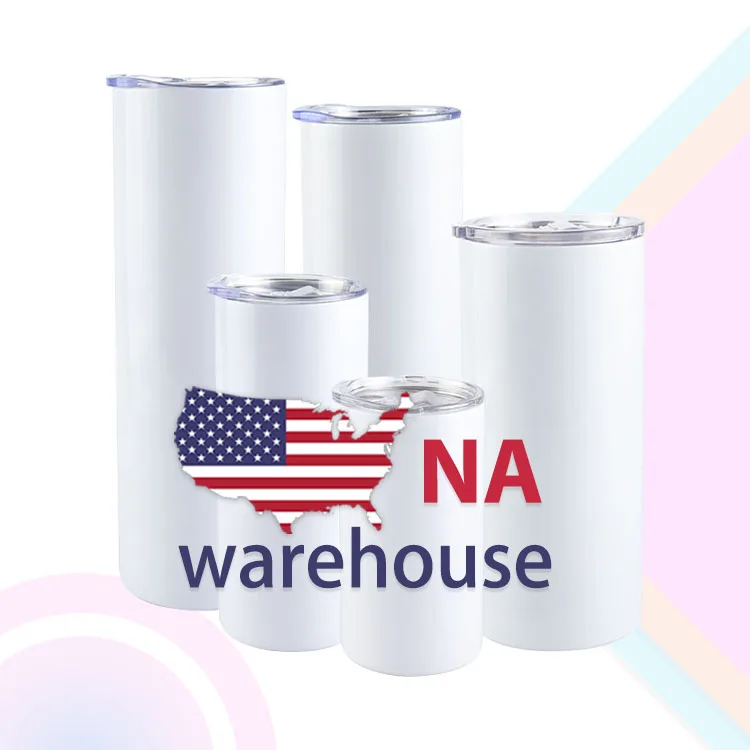 

USA warehouse 12oz 15oz 20oz 22oz 30oz double walled vacuum insulated sublimation blanks straight stainless steel tumbler