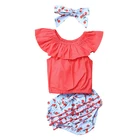 Cute Kids Baby Girls Summer Swimwear Fashion Red two-piece Swimming Suit Baby Girls bathing suit