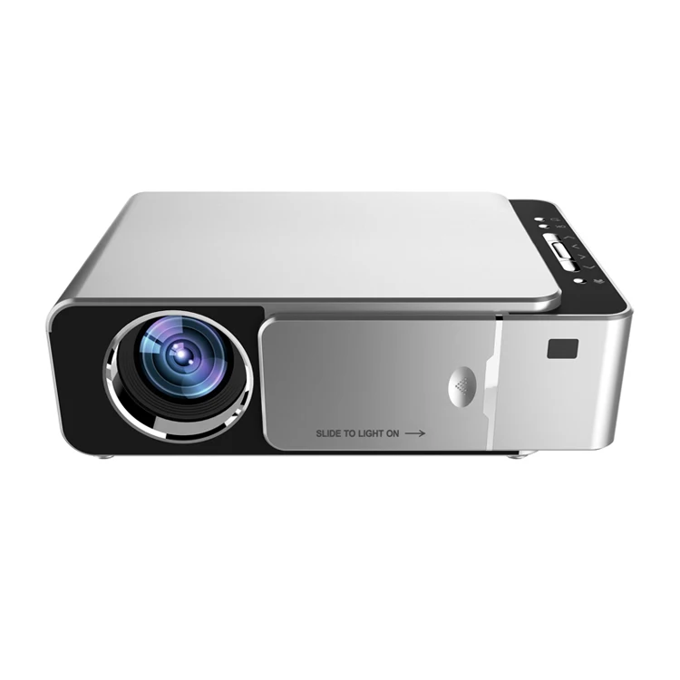 

WiFi 3000 Lumens LED Home Theater Full HD 4k Mini Led T6 Projector, Silver/red