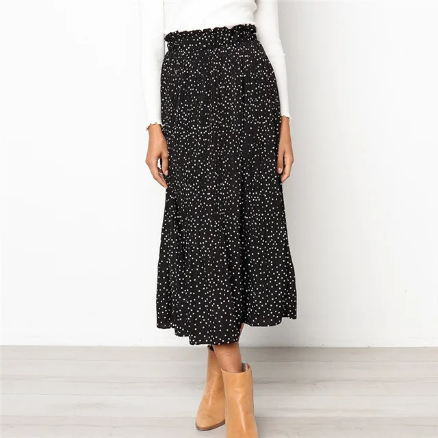 Summer Elegant Female Bottom Skirt White Dots Floral Print Pleated Midi Skirt Women Elastic High Waist Side Pockets Skirts, Picture showed
Summer Elegant Female Bottom Skirt White Dots Floral Print Pleated Midi Skirt Women Elastic High Waist Side Pockets Skirts, Picture showed
