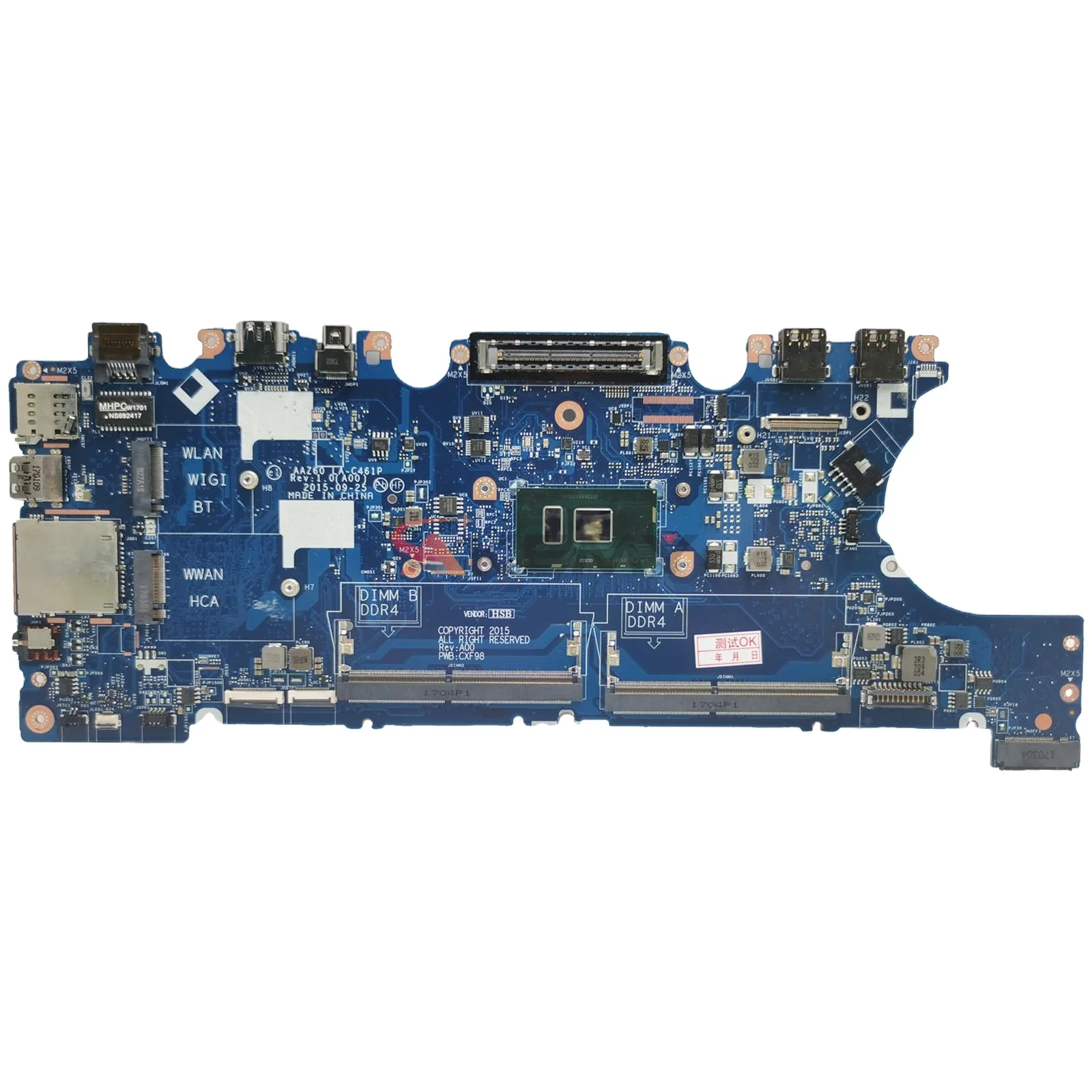 LA-C461P I3 I5 I7 CPU FOR Dell Latitude 14 7470 E7470 Laptop Motherboard V2N4V DGYY5 PCVDX Mainboard CY
LA-C461P I3 I5 I7 CPU FOR Dell Latitude 14 7470 E7470 Laptop Motherboard V2N4V DGYY5 PCVDX Mainboard CY