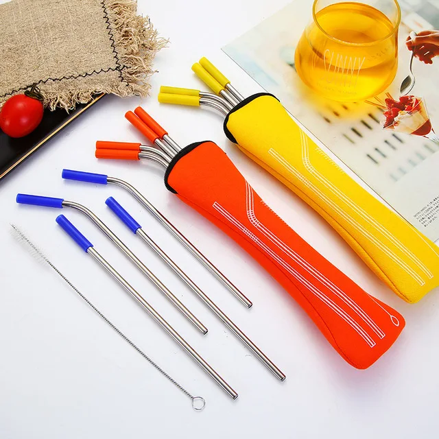 Anti-scratch silicone tips Metal food grade 304 stainless steel straws with case, Gold/black/silver/rose gold/cutomerized color
Anti-scratch silicone tips Metal food grade 304 stainless steel straws with case, Gold/black/silver/rose gold/cutomerized color