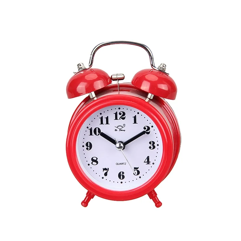 BOSHENG classic children twin bell alarm clock metal aloud alarm button backlight silent quartz alarm clock with roman numerals