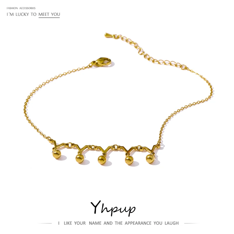 Yhpup Fashion 18K Gold Plated Metal Foot Bracelet Anklet Summer Sandals Jewelry 2021 Stainless Steel Bead Chain Anklets
Yhpup Fashion 18K Gold Plated Metal Foot Bracelet Anklet Summer Sandals Jewelry 2021 Stainless Steel Bead Chain Anklets