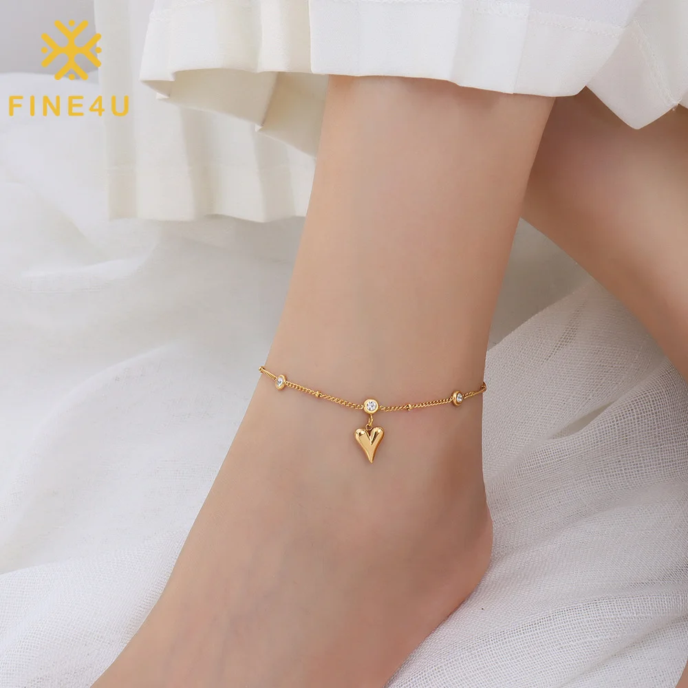 Wholesale New Zircon Three-dimensional Love Heart Pendant 18K Gold Plated Ankle Chain Foot Jewelry Anklets
Wholesale New Zircon Three-dimensional Love Heart Pendant 18K Gold Plated Ankle Chain Foot Jewelry Anklets