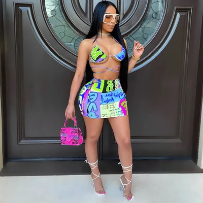 2021 new arrival Sexy Print Vacation Beach Dress Suits 2 Piece Bikini Crop Top Mini Skirts Set Women Summer Clothes Club Wear, Black
2021 new arrival Sexy Print Vacation Beach Dress Suits 2 Piece Bikini Crop Top Mini Skirts Set Women Summer Clothes Club Wear, Black