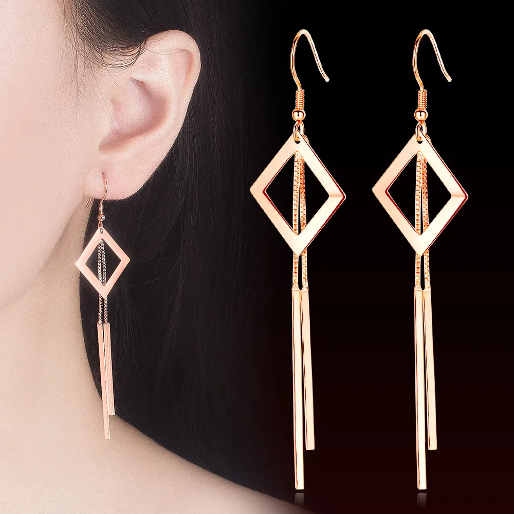 Fashion new women's temperament wild tassel long geometric earrings simple party wedding jewelry accessories
Fashion new women's temperament wild tassel long geometric earrings simple party wedding jewelry accessories