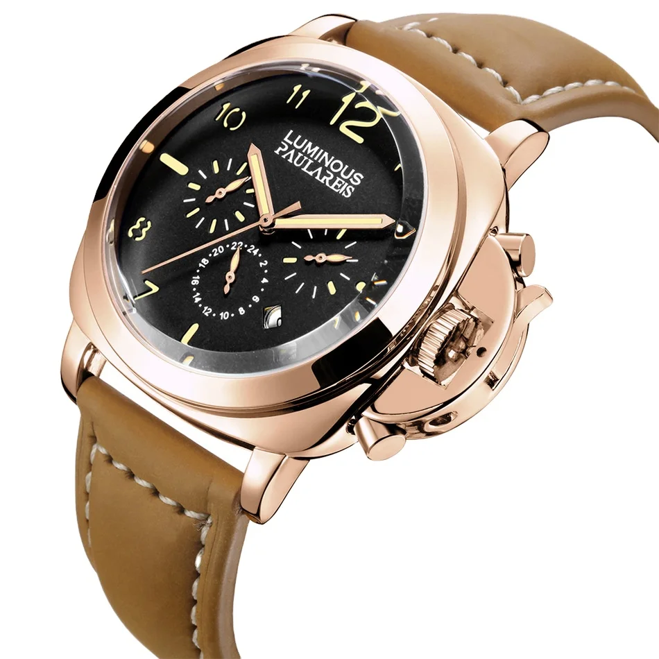 YD6 PAULAREIS Automatic mechanical multifunctional luminous leather classic men's watch AUTOMATIC WATCH
YD6 PAULAREIS Automatic mechanical multifunctional luminous leather classic men's watch AUTOMATIC WATCH
