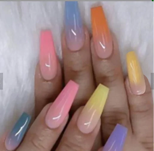 Ombre rainbow nail sticker Christmas press on nail tips full cover long coffin nail
Ombre rainbow nail sticker Christmas press on nail tips full cover long coffin nail