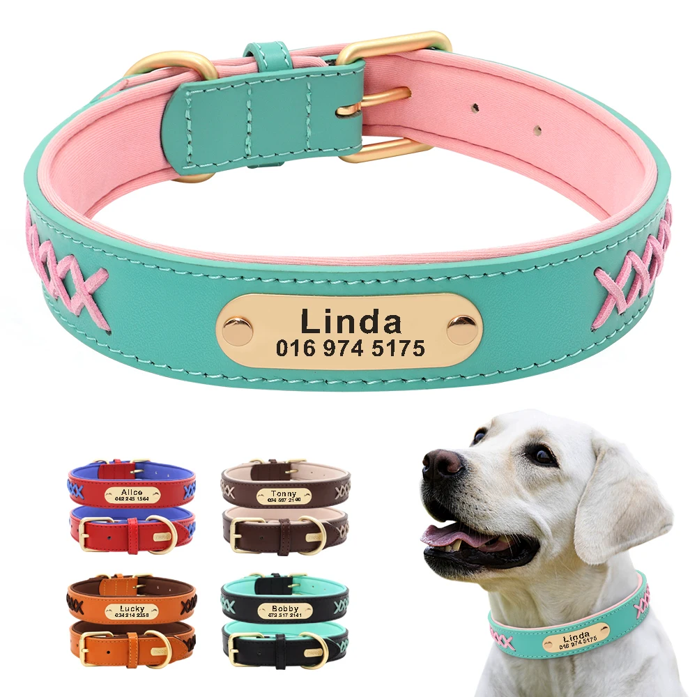 Custom Dog Collars Leather Personalized Pet Name ID Collar Padded Free Engraving Collars Adjustable For Small Medium Large Dogs
Custom Dog Collars Leather Personalized Pet Name ID Collar Padded Free Engraving Collars Adjustable For Small Medium Large Dogs