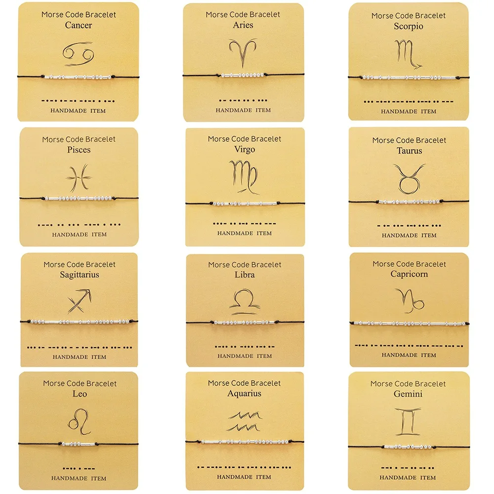 2021 New Wild Card With Twelve Constellations Pattern Twelve Constellations Morse Code Couple Bracelet, Silver,gold,rose gold
2021 New Wild Card With Twelve Constellations Pattern Twelve Constellations Morse Code Couple Bracelet, Silver,gold,rose gold