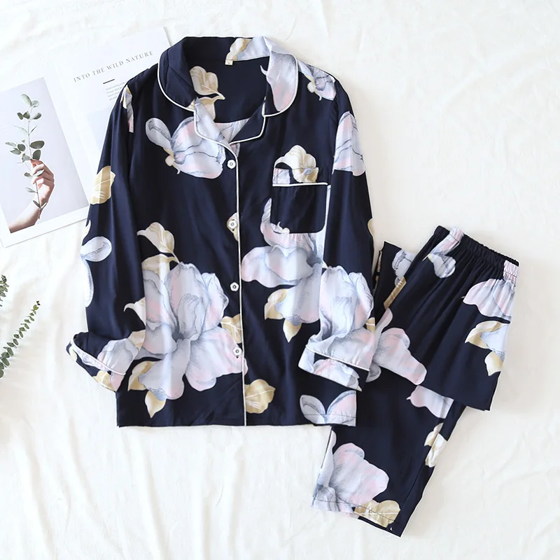 Ladies Long Sleeve Turndown Collar Homewear Cotton Women Sleepwear Nightwear Family Womens Matching Pajamas Sets
Ladies Long Sleeve Turndown Collar Homewear Cotton Women Sleepwear Nightwear Family Womens Matching Pajamas Sets