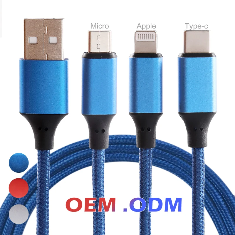 high quality type c fast data charger cables micro usb c 3 in 1 charging cable manufacturer wholesale for iphone, Red/blue/gray oen
high quality type c fast data charger cables micro usb c 3 in 1 charging cable manufacturer wholesale for iphone, Red/blue/gray oen