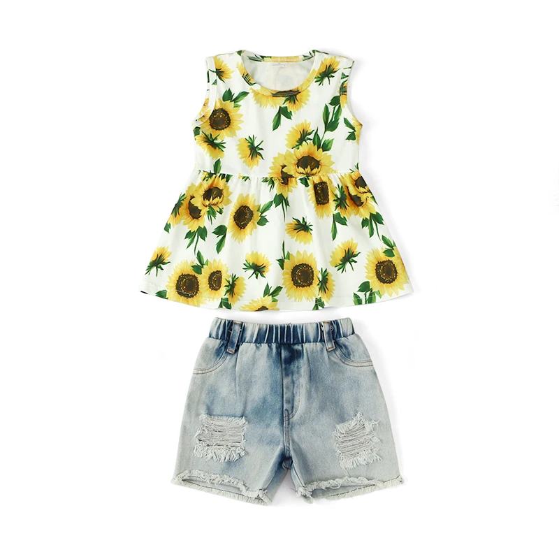 Summer Wholesale Baby Clothes Shorts Outfit Cotton Fabric O-neck Soft Sunflower skirt Girl Baby Sets, Picture
Summer Wholesale Baby Clothes Shorts Outfit Cotton Fabric O-neck Soft Sunflower skirt Girl Baby Sets, Picture
