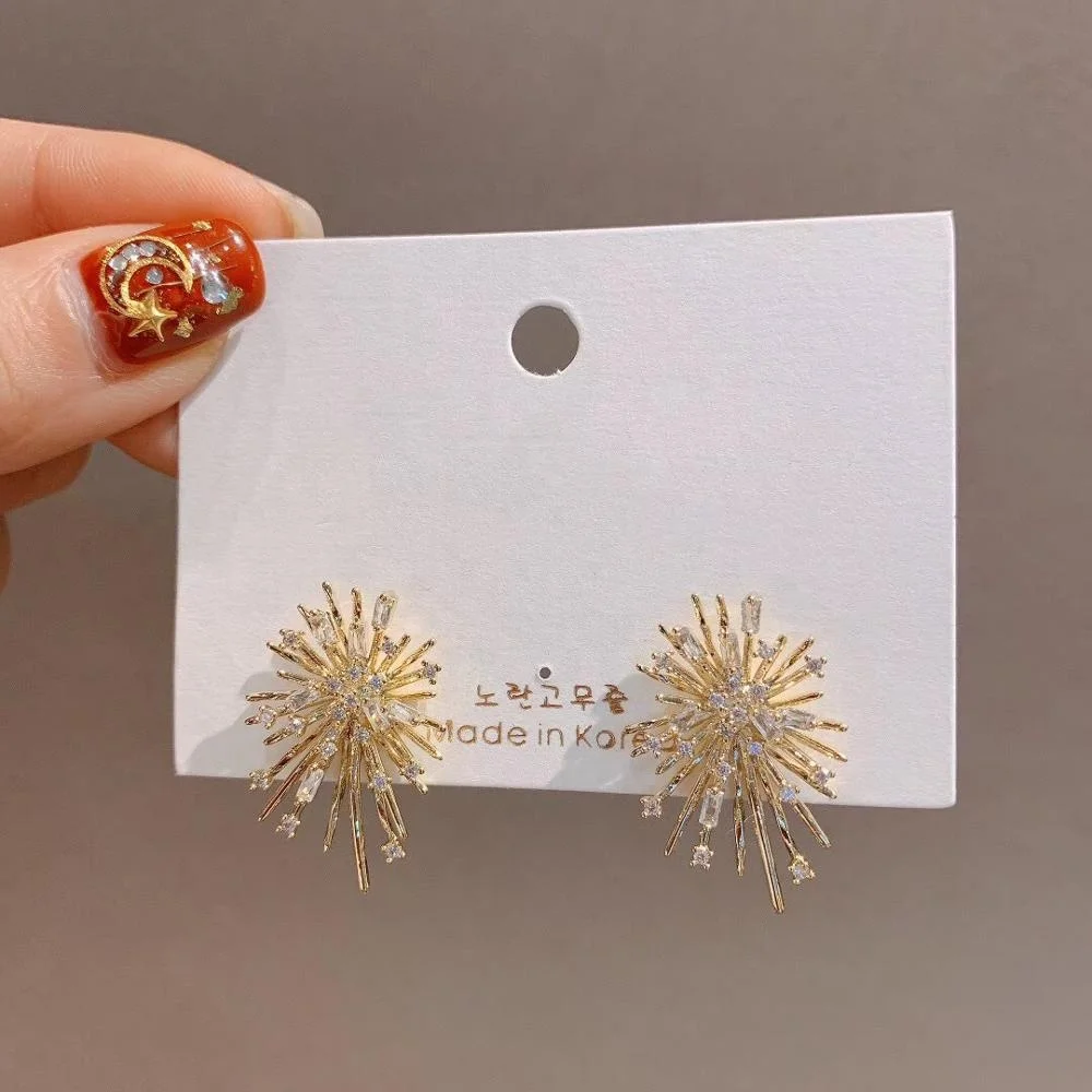 Korean Style 925 Firework Creative Metallic Flower Sparkly Rhinestone Studs Earrings, Picture
Korean Style 925 Firework Creative Metallic Flower Sparkly Rhinestone Studs Earrings, Picture
