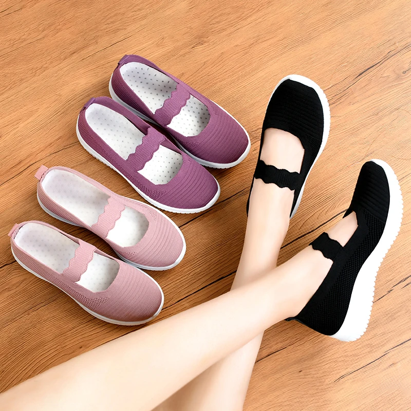 Wholesale Breathable Slip-on-Classic Mary Jane Flat ladies loafers Mesh Light Weight Fly Knit Casual Walking Shoes, Customized color
Wholesale Breathable Slip-on-Classic Mary Jane Flat ladies loafers Mesh Light Weight Fly Knit Casual Walking Shoes, Customized color