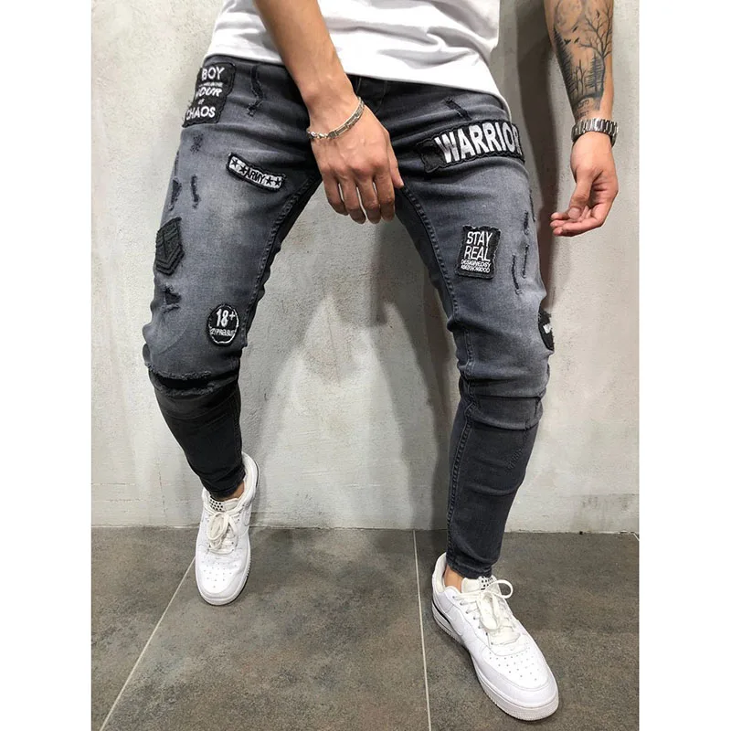 Men Boy New design print patch denim jeans ripped pants high street hip hot men jeans, As picture
Men Boy New design print patch denim jeans ripped pants high street hip hot men jeans, As picture
