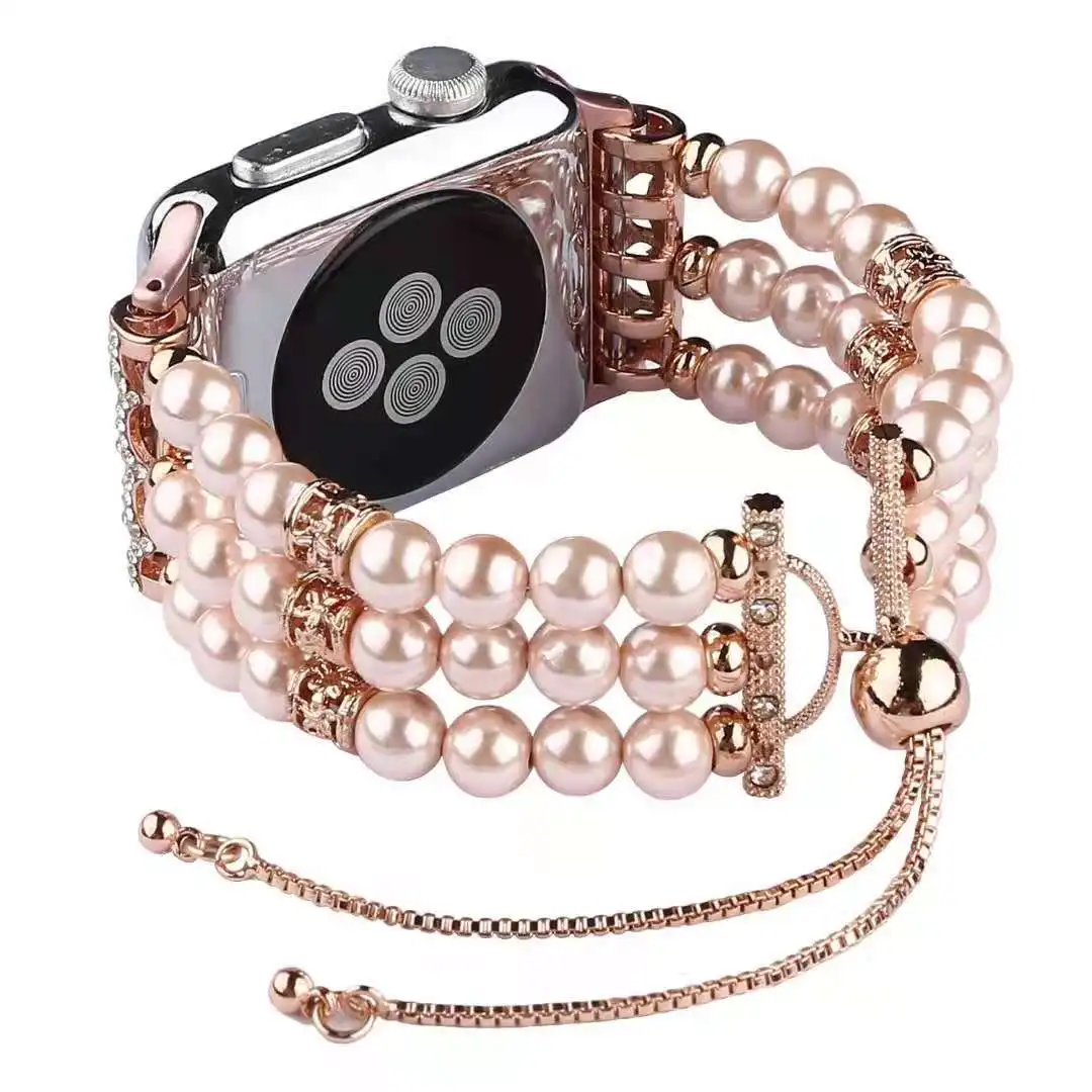 Designers for apple watch beaded bands Women for Apple Watch charm bracelet Band Luxury Pearl Strap for iWatch Series 6 5 SE 44m
Designers for apple watch beaded bands Women for Apple Watch charm bracelet Band Luxury Pearl Strap for iWatch Series 6 5 SE 44m